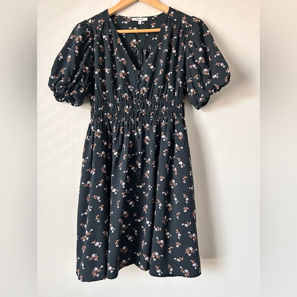Madewell Black Floral Mini Dress - Picture 4 of 11